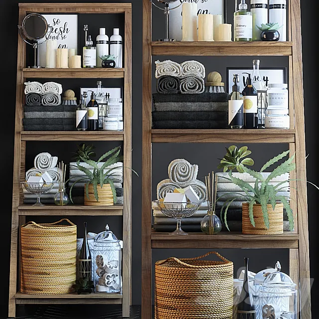 Shelving in the bathroom 6 3DModel
