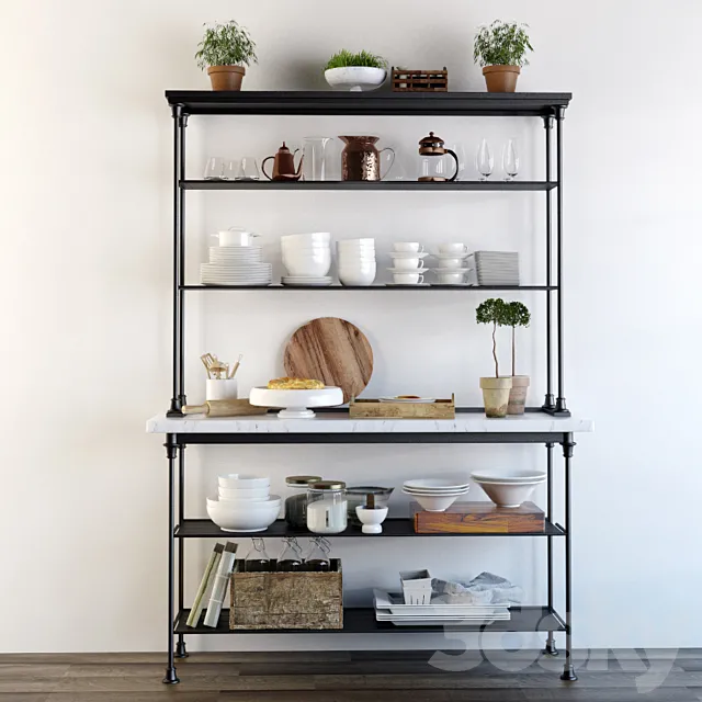 Shelving in the kitchen 3DModel