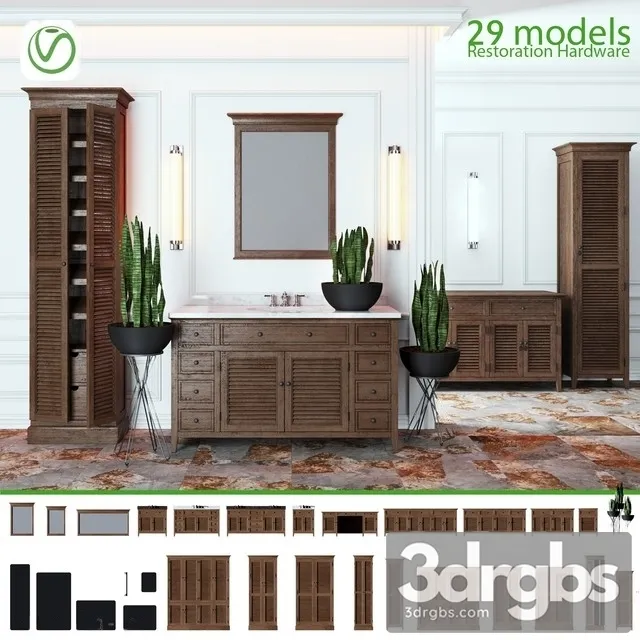Shelving The Bathroom 1 3D Model Free