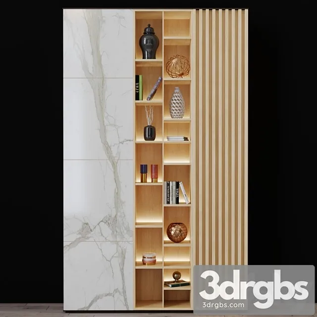 Shelving with decor 3 2 3D Model Free