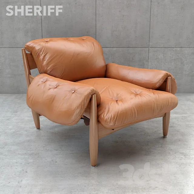 SHERIFF LOUNGE CHAIR BY SERGIO RODRIGUES 3D Model