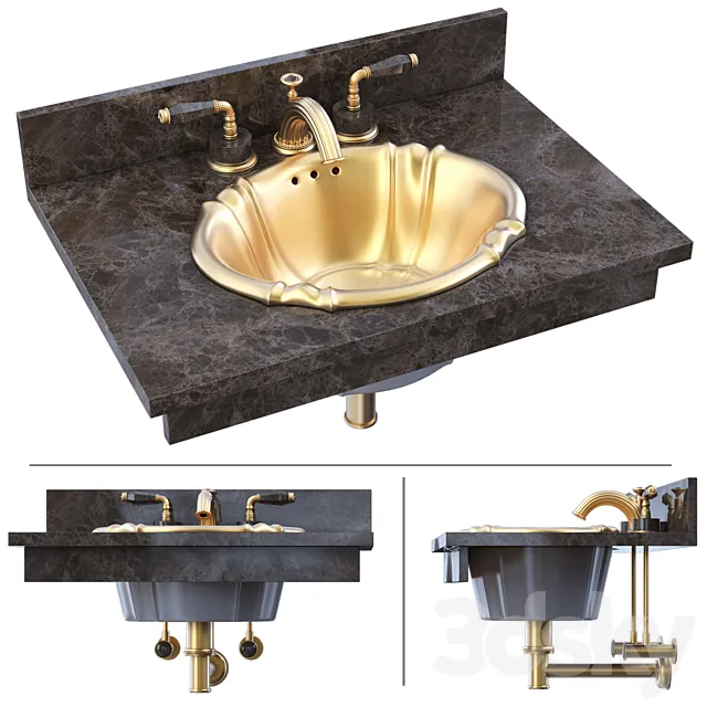 Sherle Wagner faucet and sink 3D Model