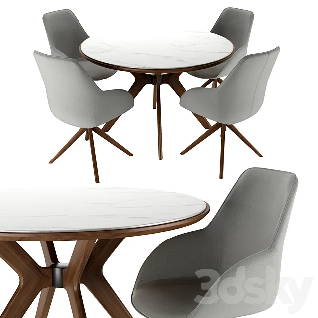 Sheryl Chair and Tango Table 3D Model