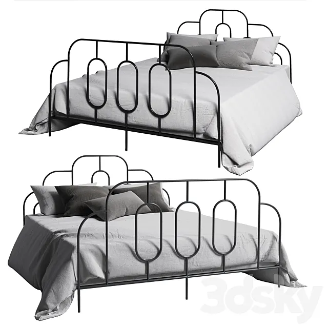 Sheryl Metal Retro Standard Bed 3D Model