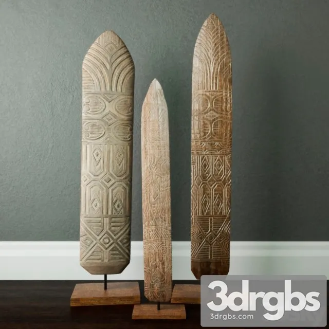Shields Wood Standing Decoration Jeffan 3D Model Free