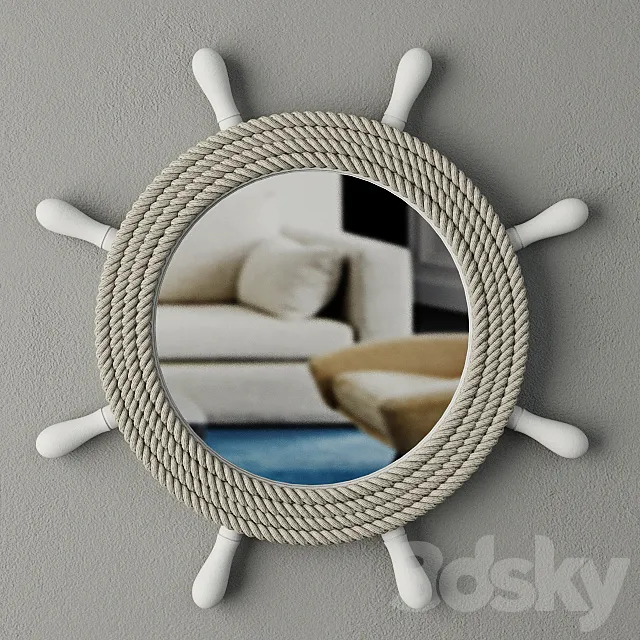 Ship’s Wheel Mirror 3D Model