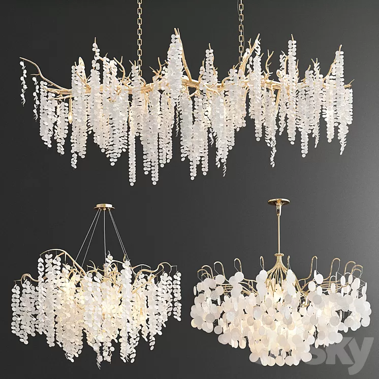 Shiro-Noda Coin Fairytree Chandelier - 3 type 3D Model