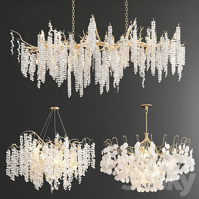 Shiro-Noda Coin Fairytree Chandelier – 3 type 3DModel