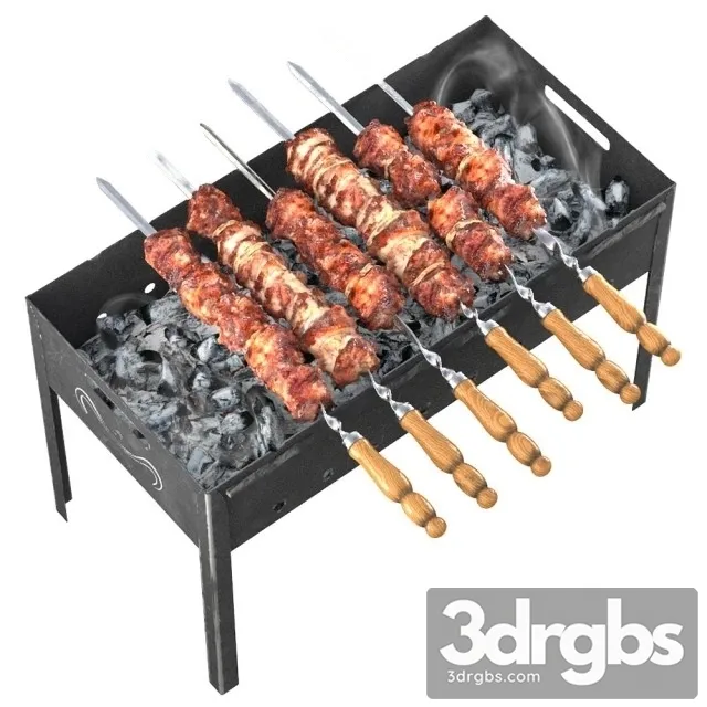 Shish Kebab Grill 3D Model Free