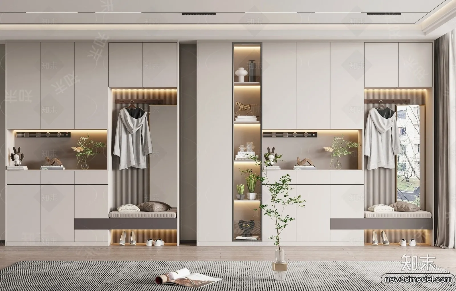 Shoe Cabinet and Racks - 3D Models for Interior - 002