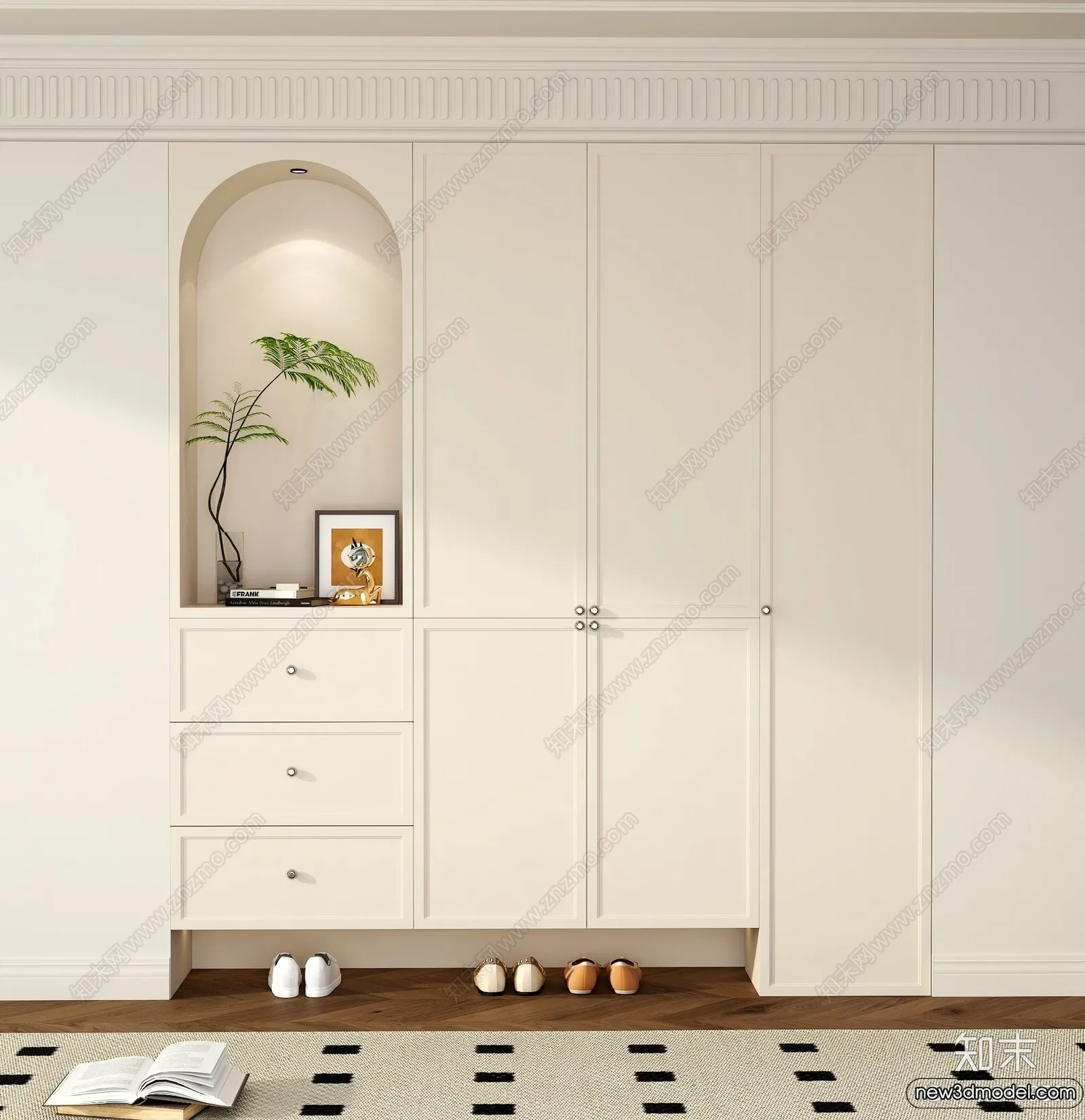 Shoe Cabinet and Racks - 3D Models for Interior - 003