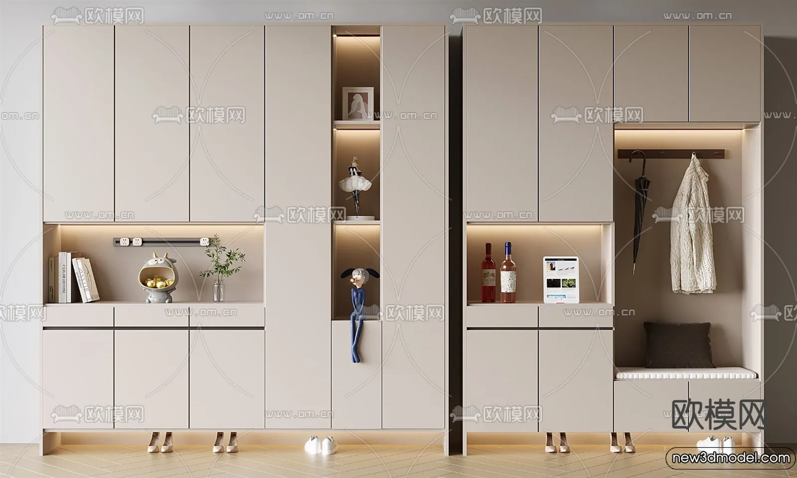 Shoe Cabinet and Racks - 3D Models for Interior - 004