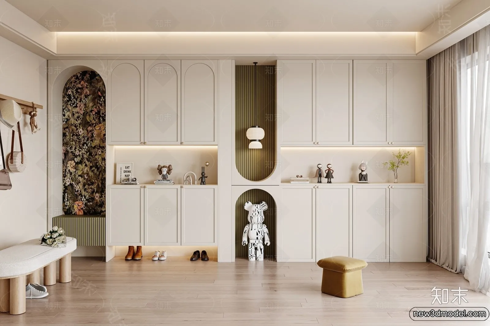 Shoe Cabinet and Racks - 3D Models for Interior - 005