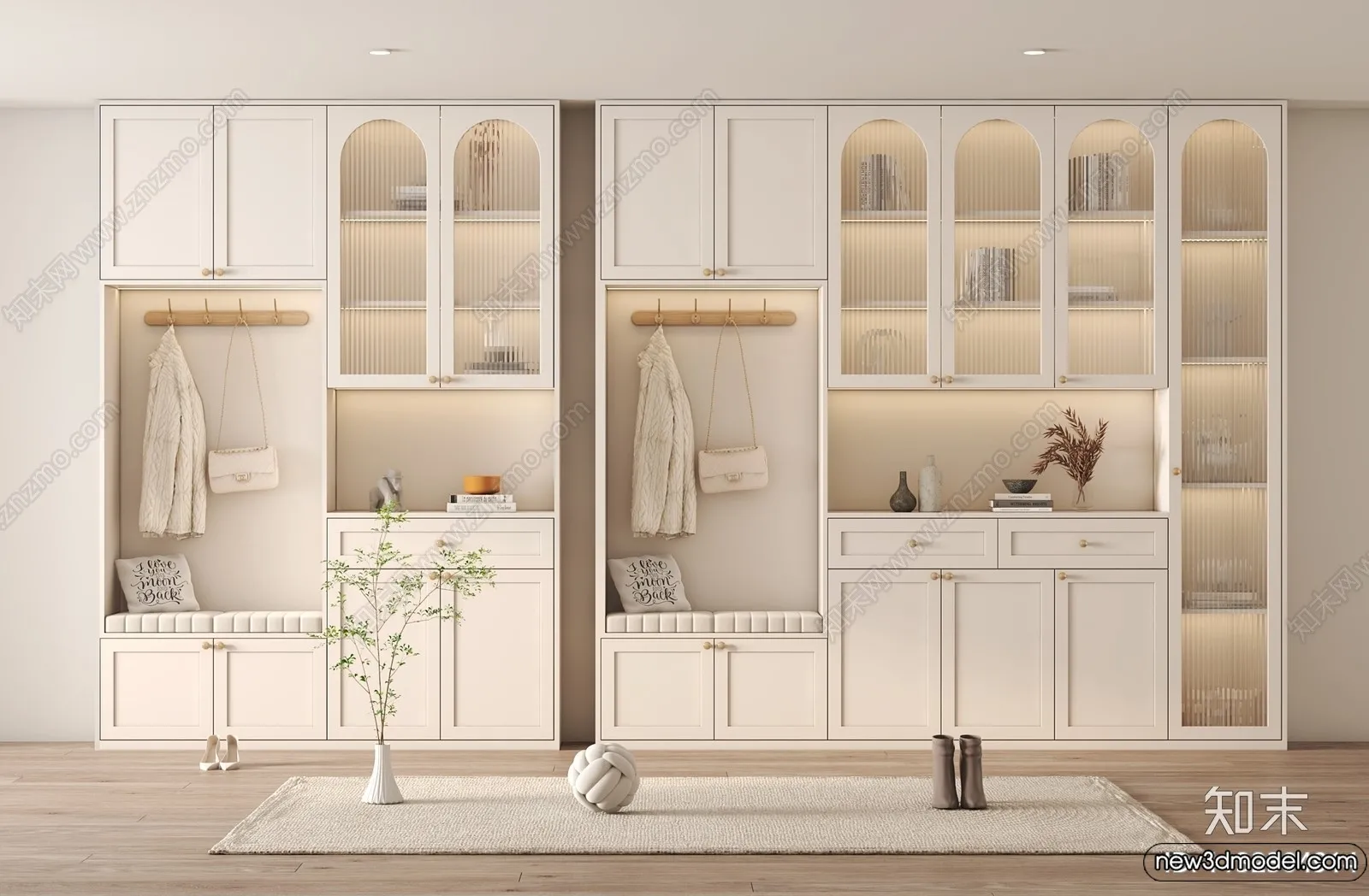 Shoe Cabinet and Racks - 3D Models for Interior - 007