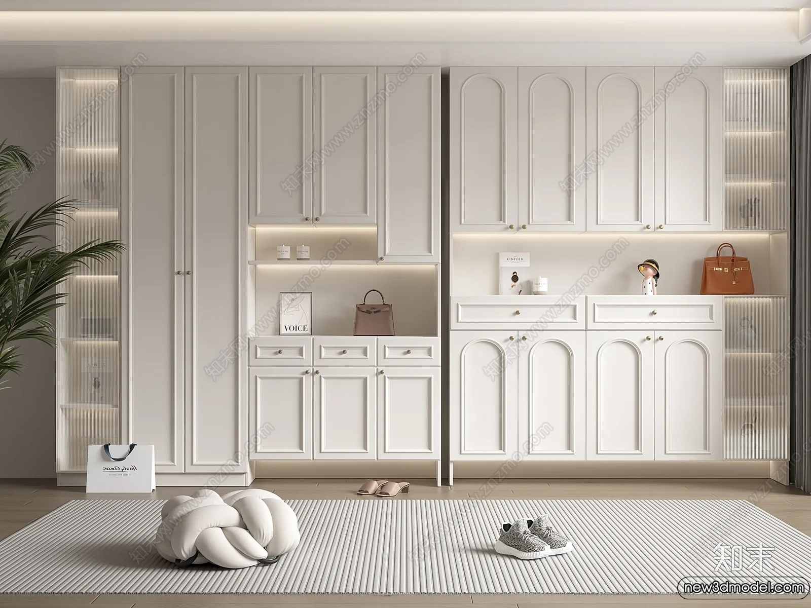 Shoe Cabinet and Racks - 3D Models for Interior - 009