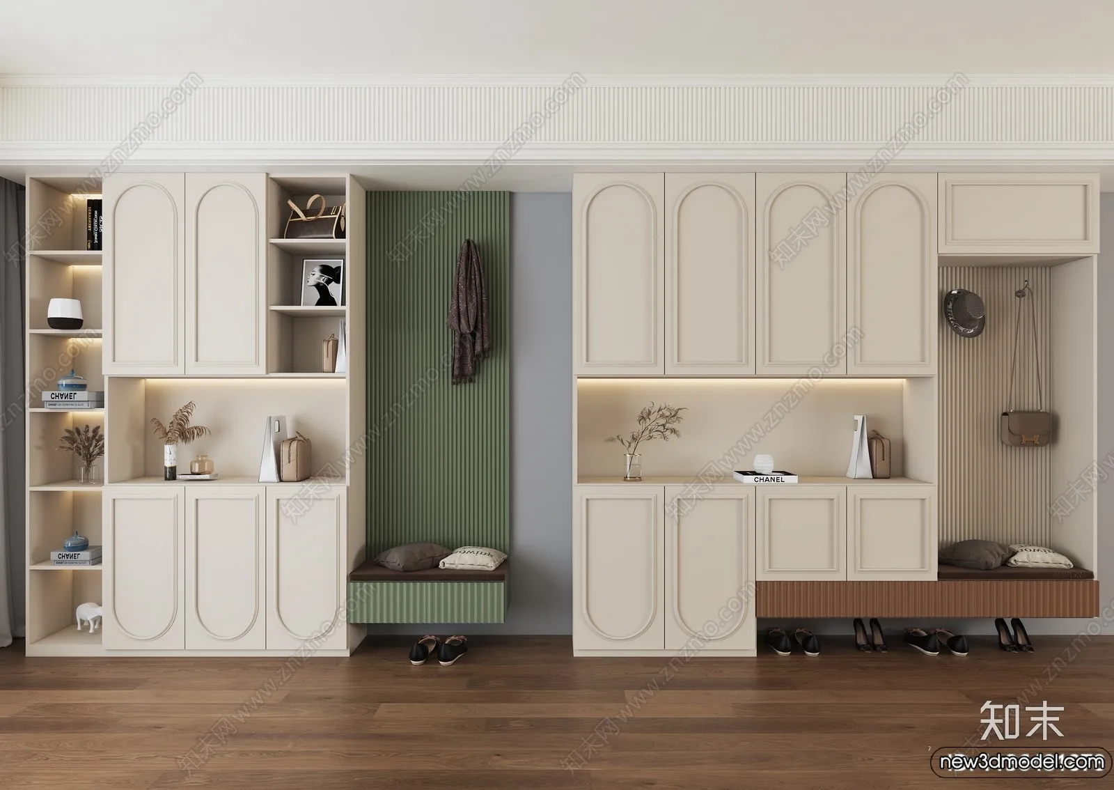 Shoe Cabinet and Racks - 3D Models for Interior - 010