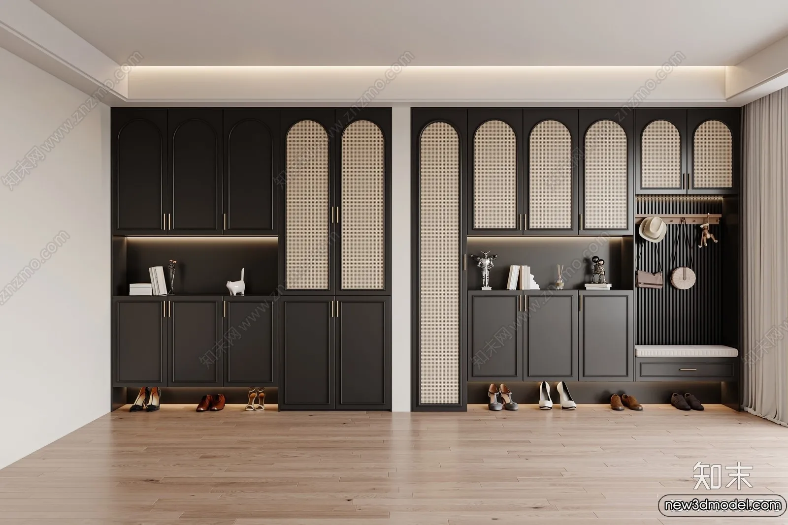 Shoe Cabinet and Racks - 3D Models for Interior - 011