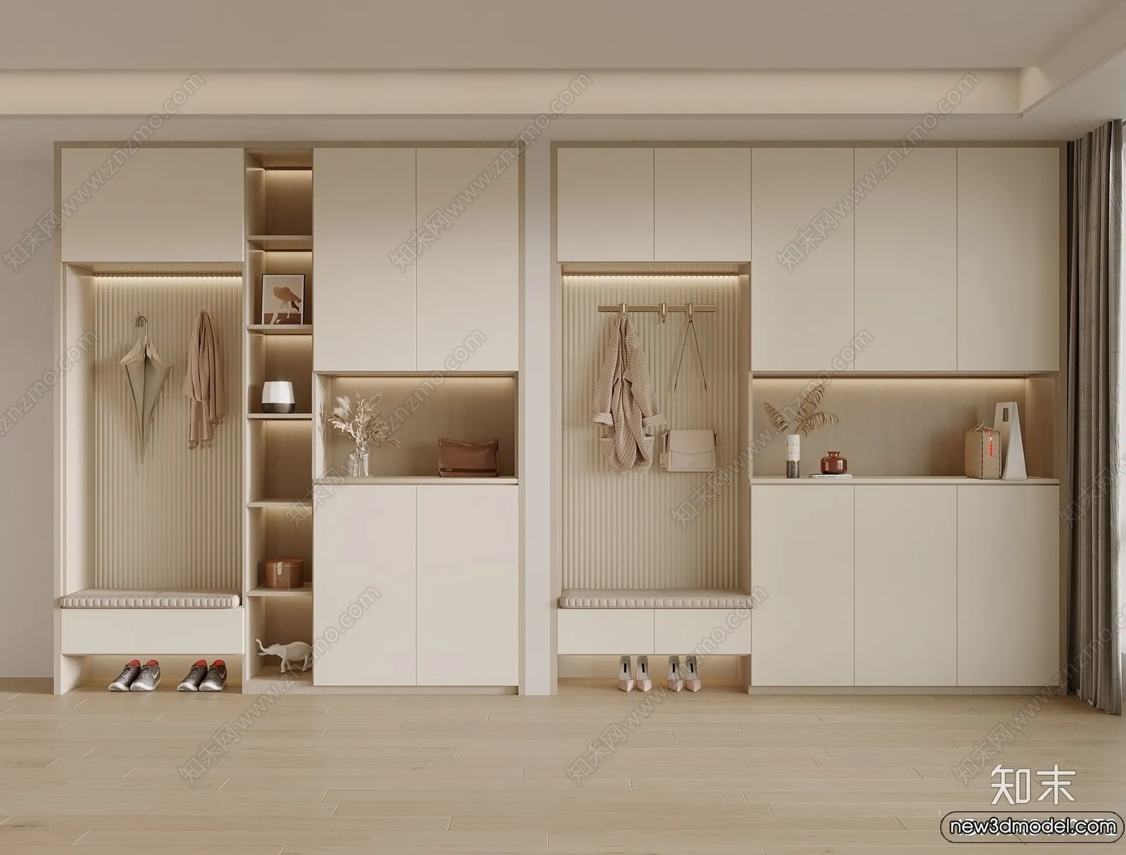 Shoe Cabinet and Racks - 3D Models for Interior - 015