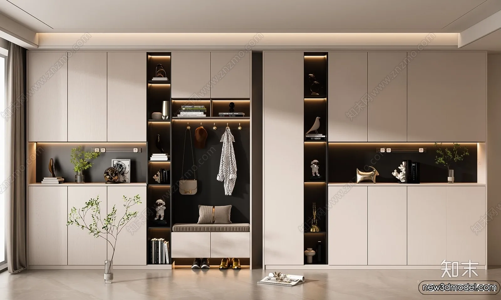 Shoe Cabinet and Racks - 3D Models for Interior - 016