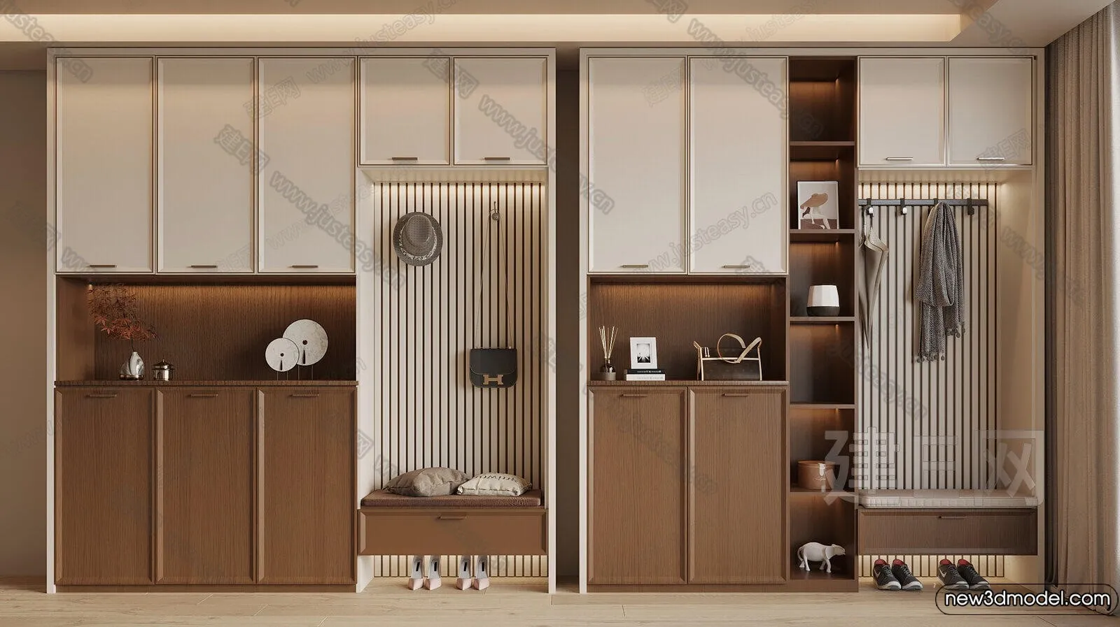 Shoe Cabinet and Racks - 3D Models for Interior - 017