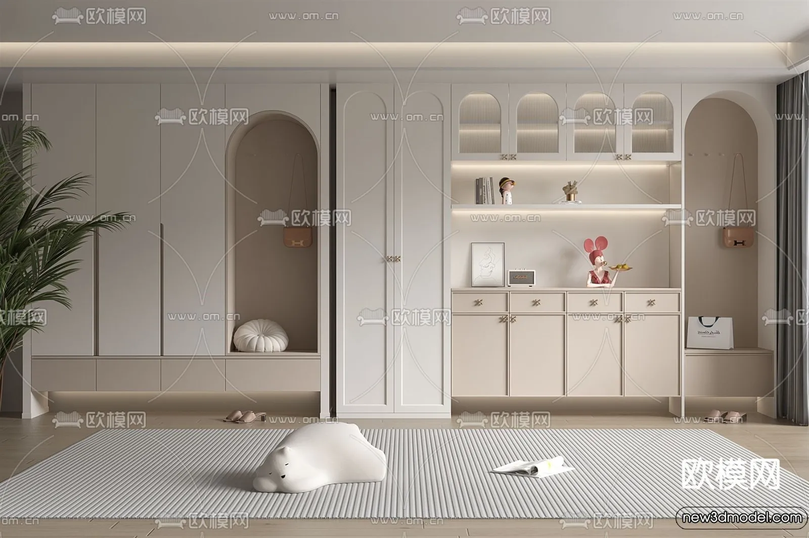 Shoe Cabinet and Racks - 3D Models for Interior - 020