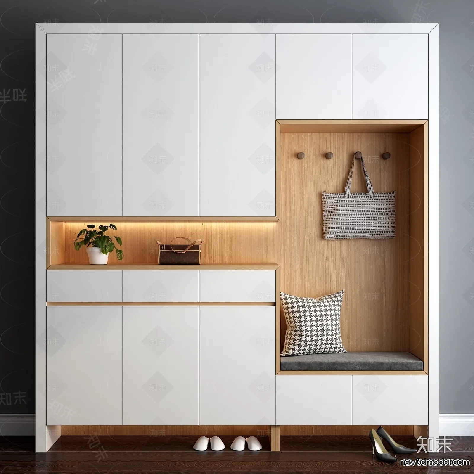 Shoe Cabinet and Racks - 3D Models for Interior - 021