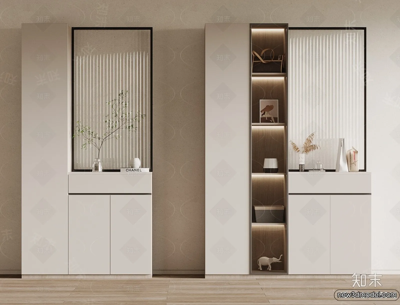 Shoe Cabinet and Racks - 3D Models for Interior - 024