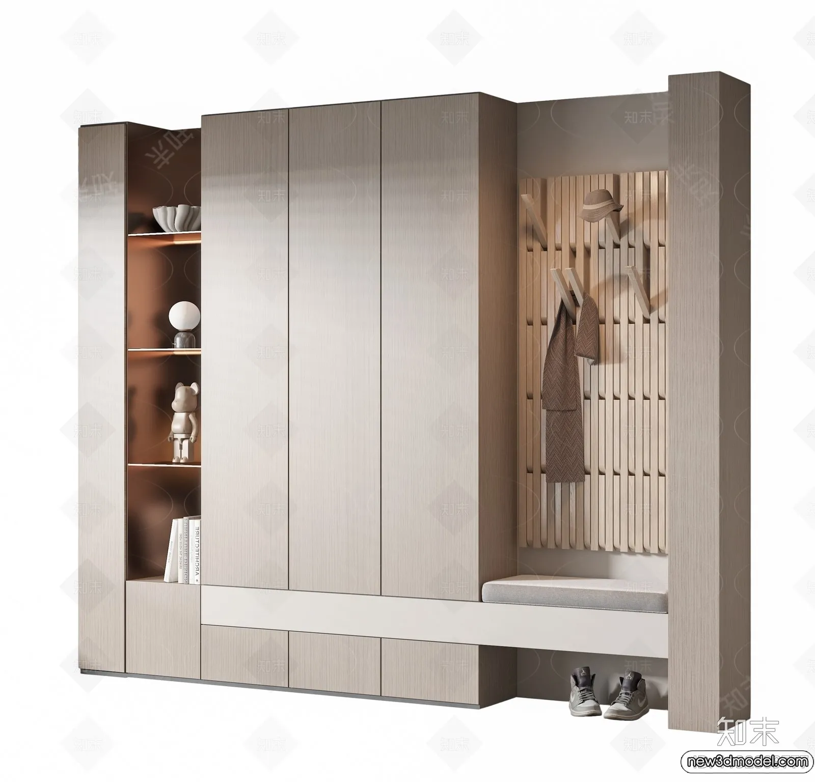 Shoe Cabinet and Racks - 3D Models for Interior - 034