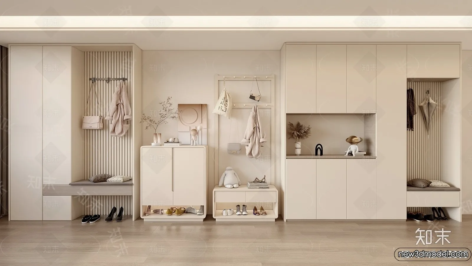 Shoe Cabinet and Racks - 3D Models for Interior - 037