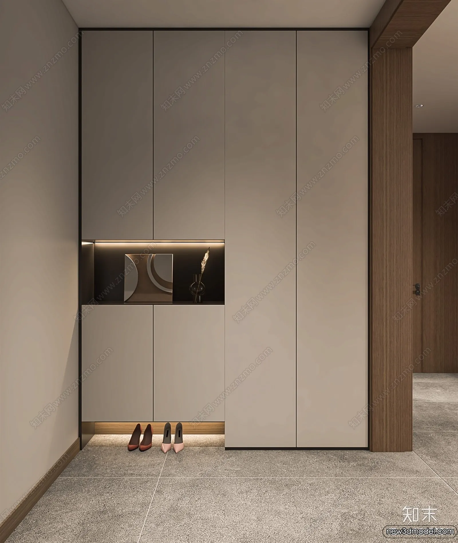 Shoe Cabinet and Racks - 3D Models for Interior - 042