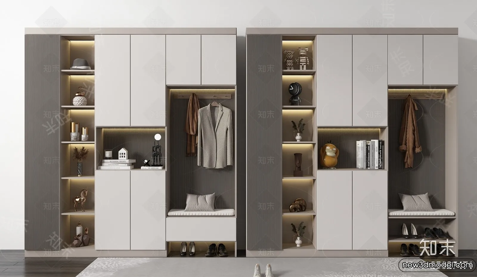 Shoe Cabinet and Racks - 3D Models for Interior - 047