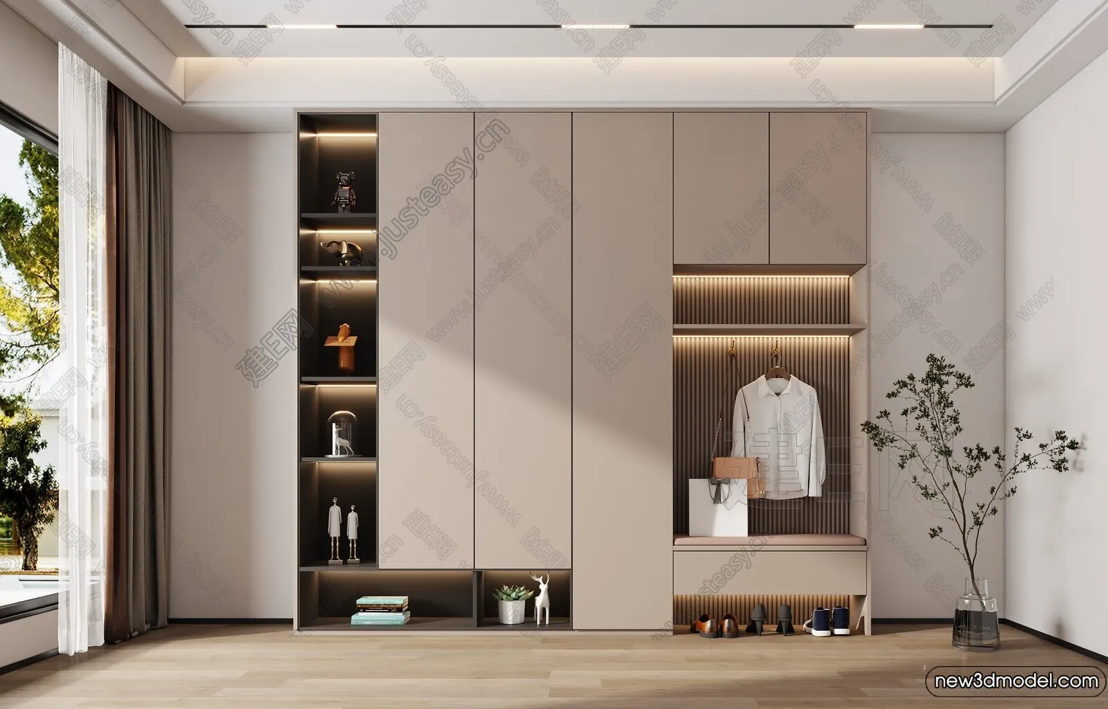 Shoe Cabinet and Racks - 3D Models for Interior - 048