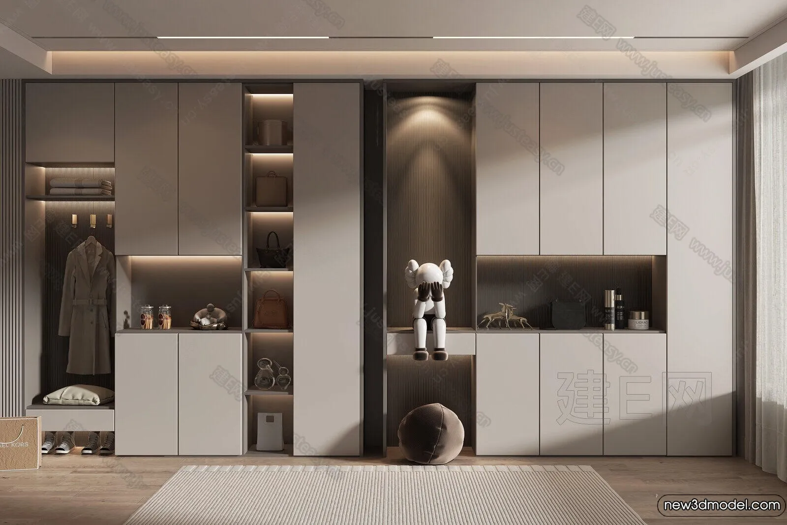 Shoe Cabinet and Racks - 3D Models for Interior - 050