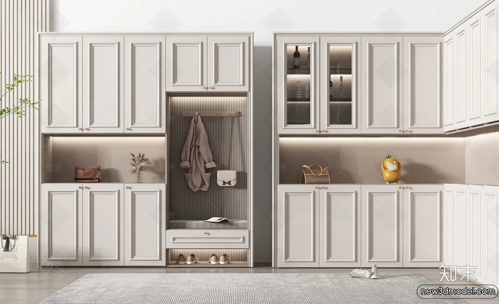 Shoe Cabinet and Racks - 3D Models for Interior - 051