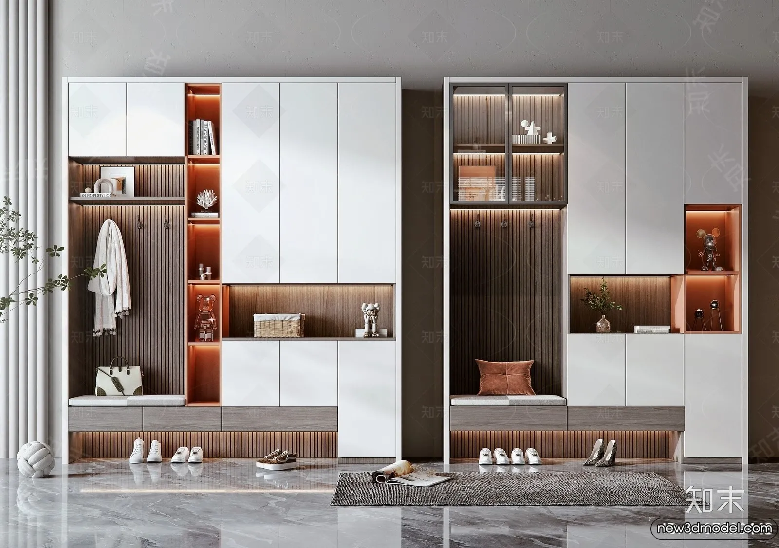 Shoe Cabinet and Racks - 3D Models for Interior - 059