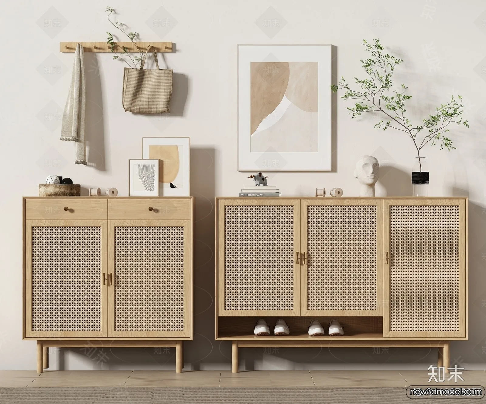 Shoe Cabinet and Racks - 3D Models for Interior - 066