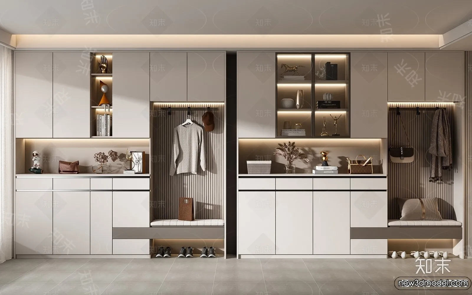 Shoe Cabinet and Racks - 3D Models for Interior - 070