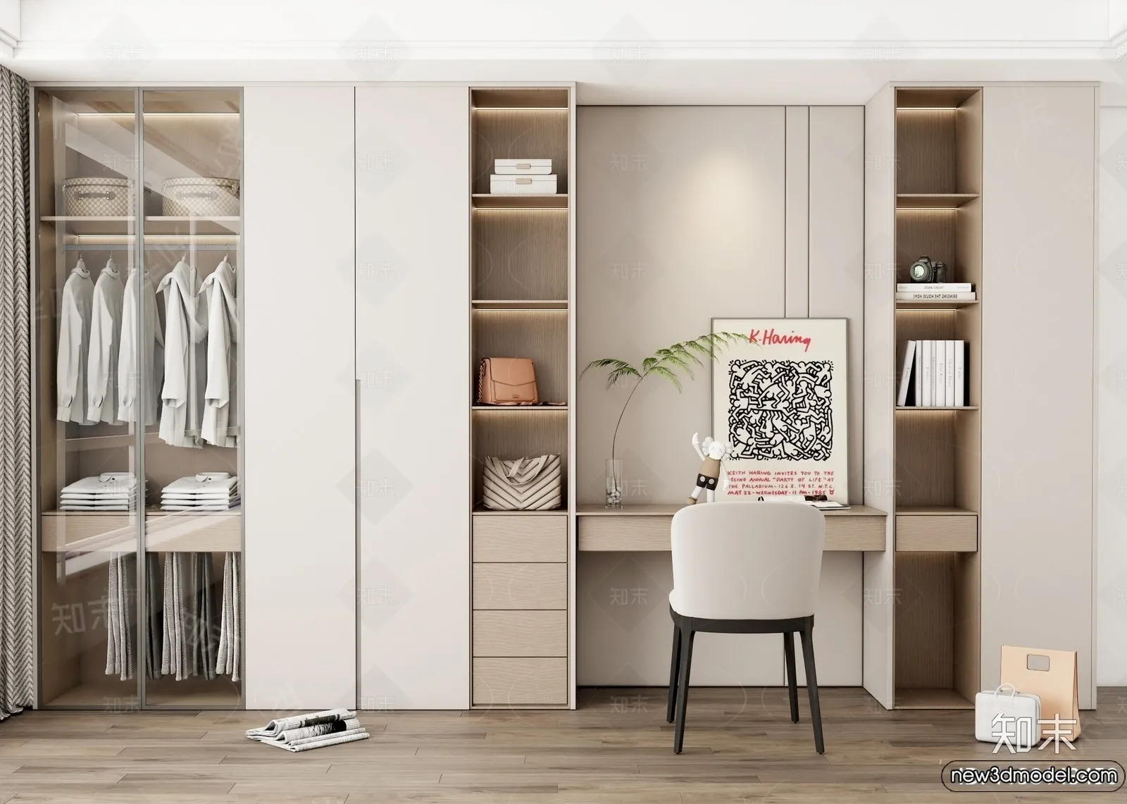 Shoe Cabinet and Racks - 3D Models for Interior - 088