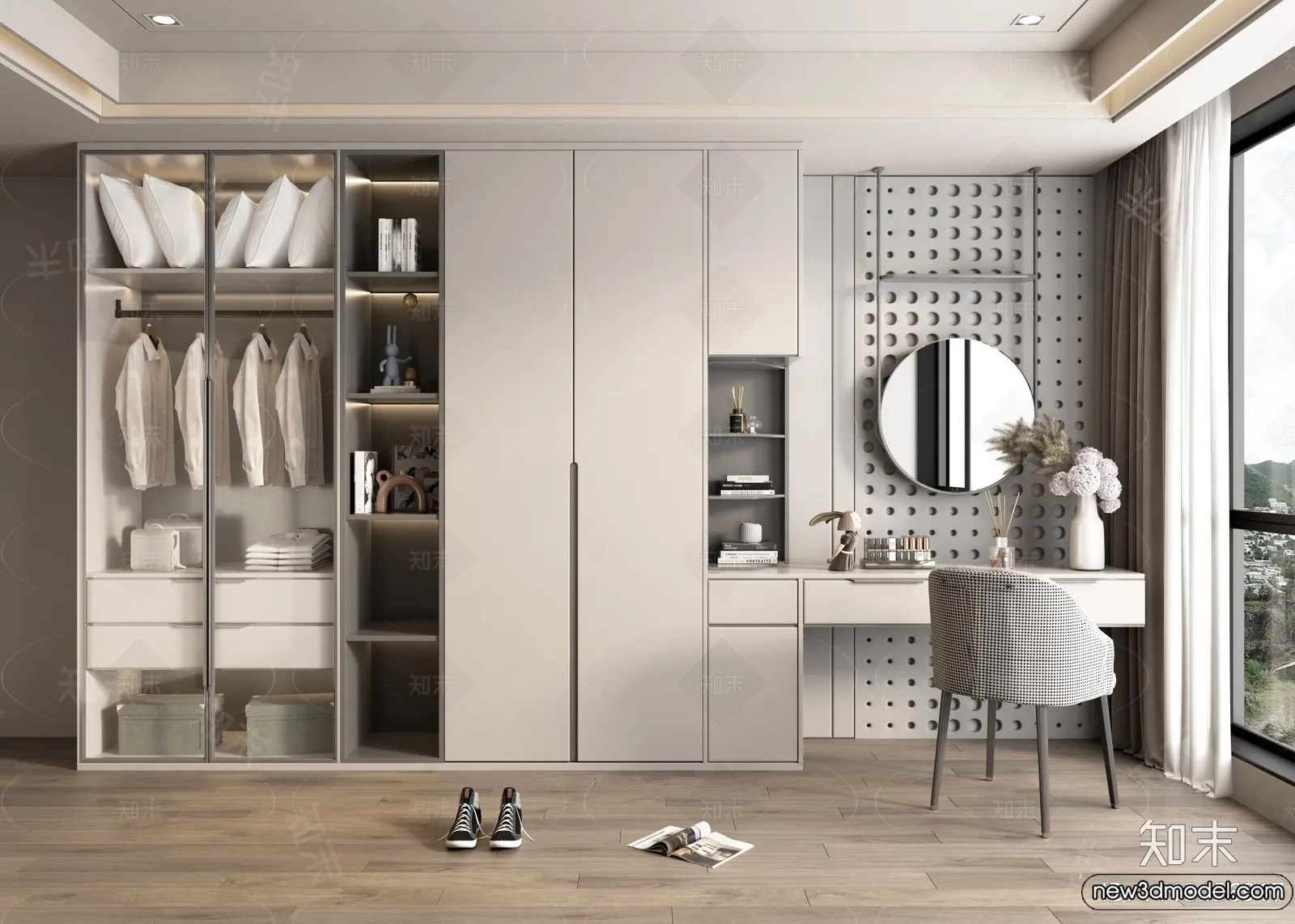 Shoe Cabinet and Racks - 3D Models for Interior - 091