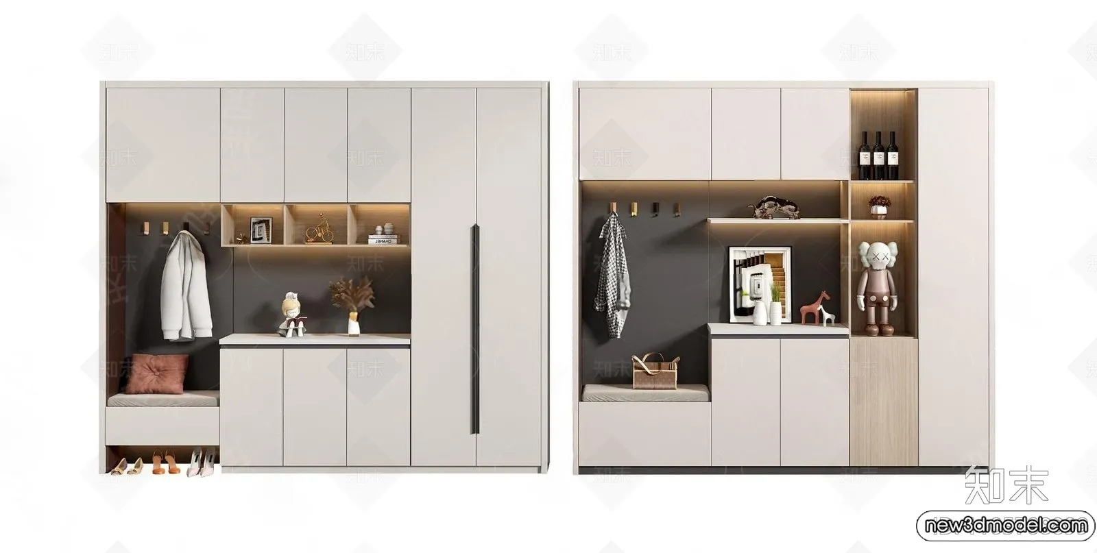 Shoe Cabinet and Racks - 3D Models for Interior - 096