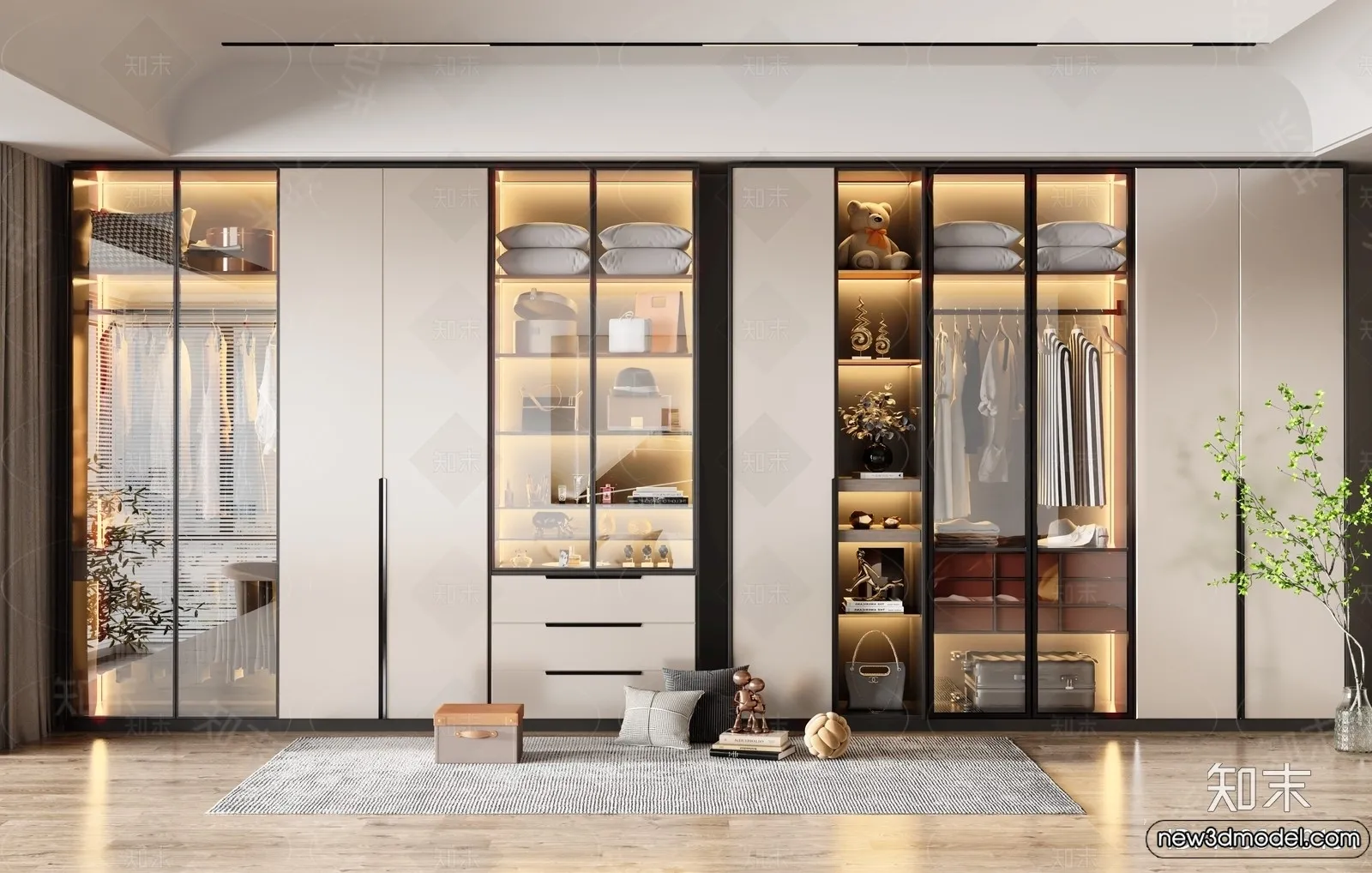 Shoe Cabinet and Racks - 3D Models for Interior - 098