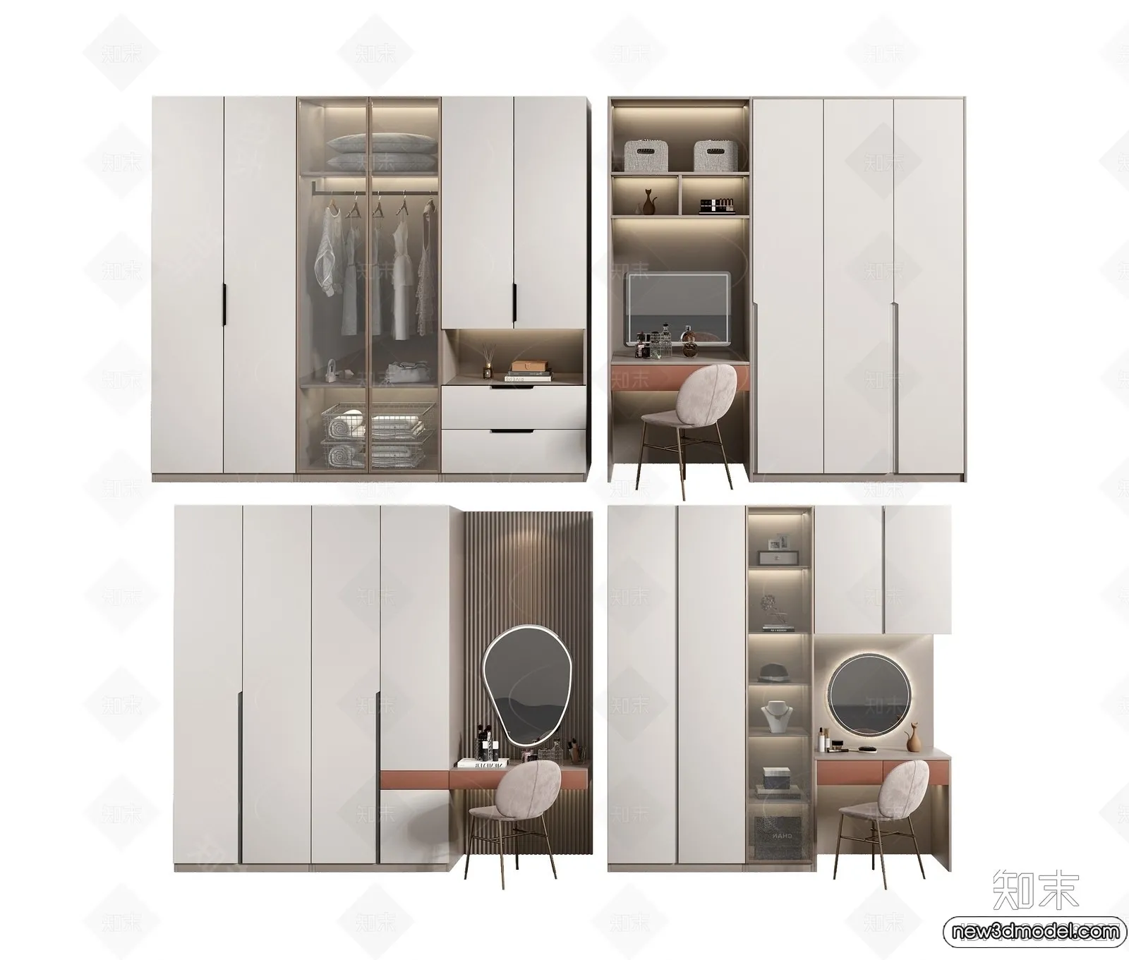 Shoe Cabinet and Racks - 3D Models for Interior - 099