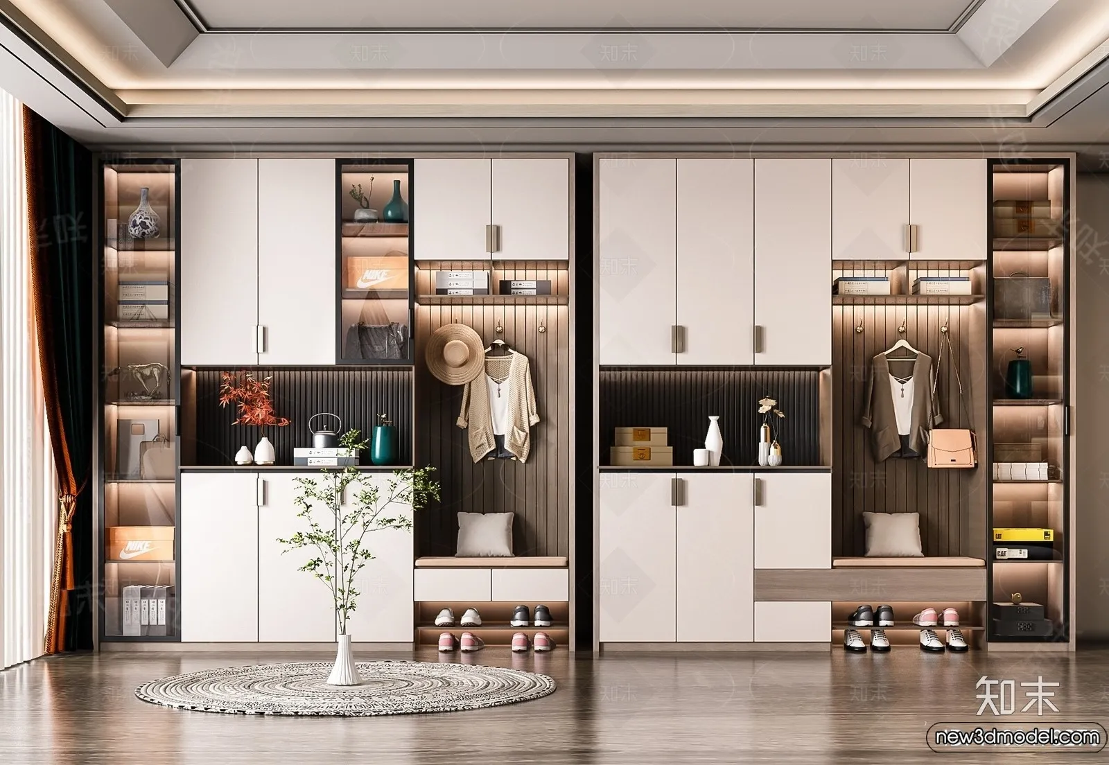 Shoe Cabinet and Racks - 3D Models for Interior - 101