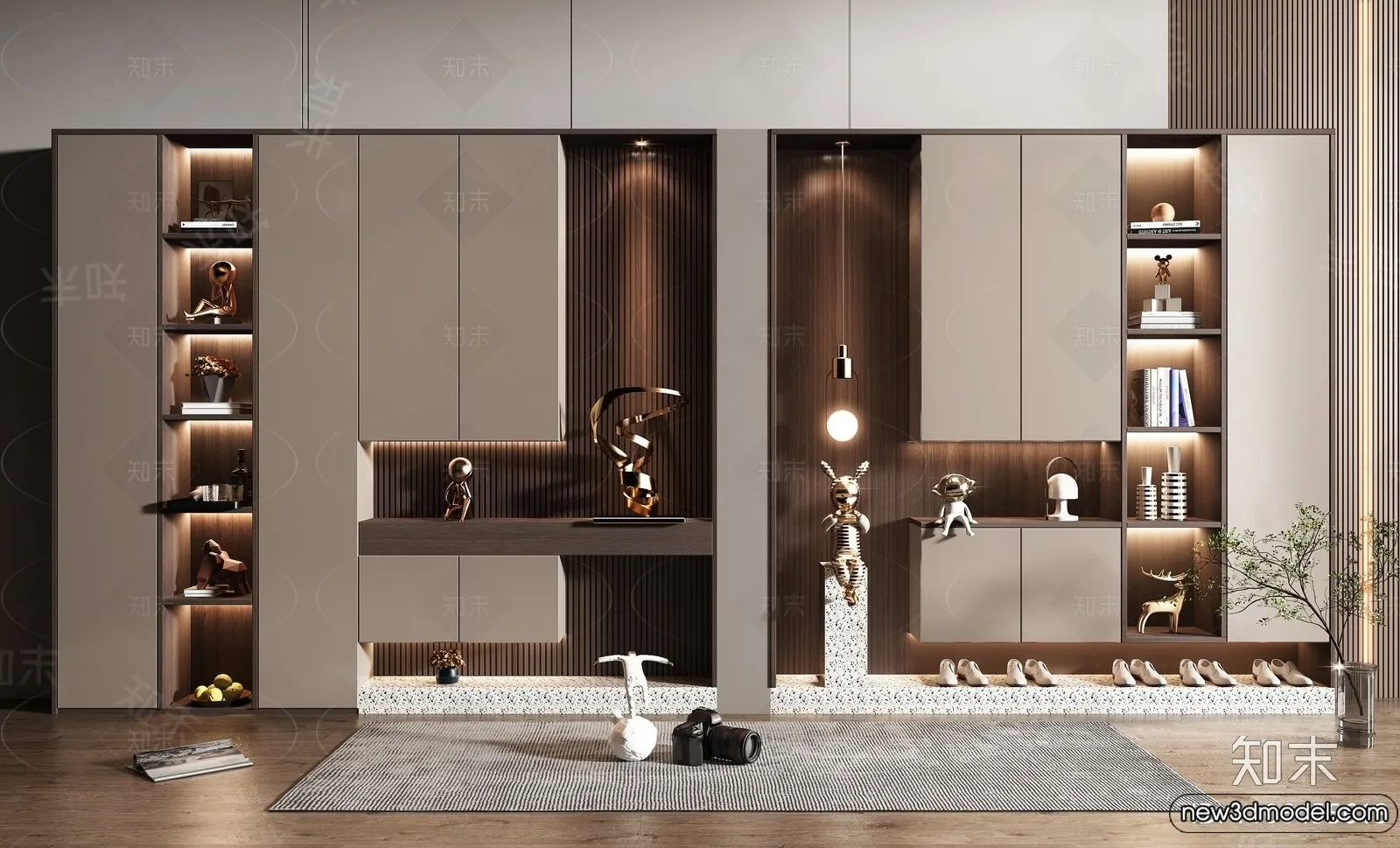 Shoe Cabinet and Racks - 3D Models for Interior - 102