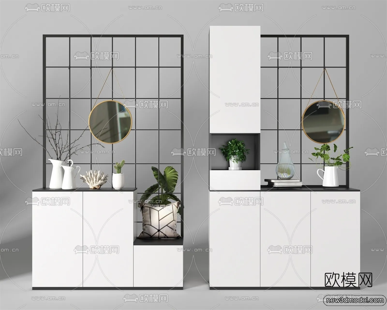 Shoe Cabinet and Racks - 3D Models for Interior - 103