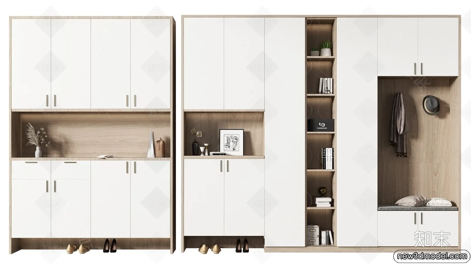 Shoe Cabinet and Racks - 3D Models for Interior - 106