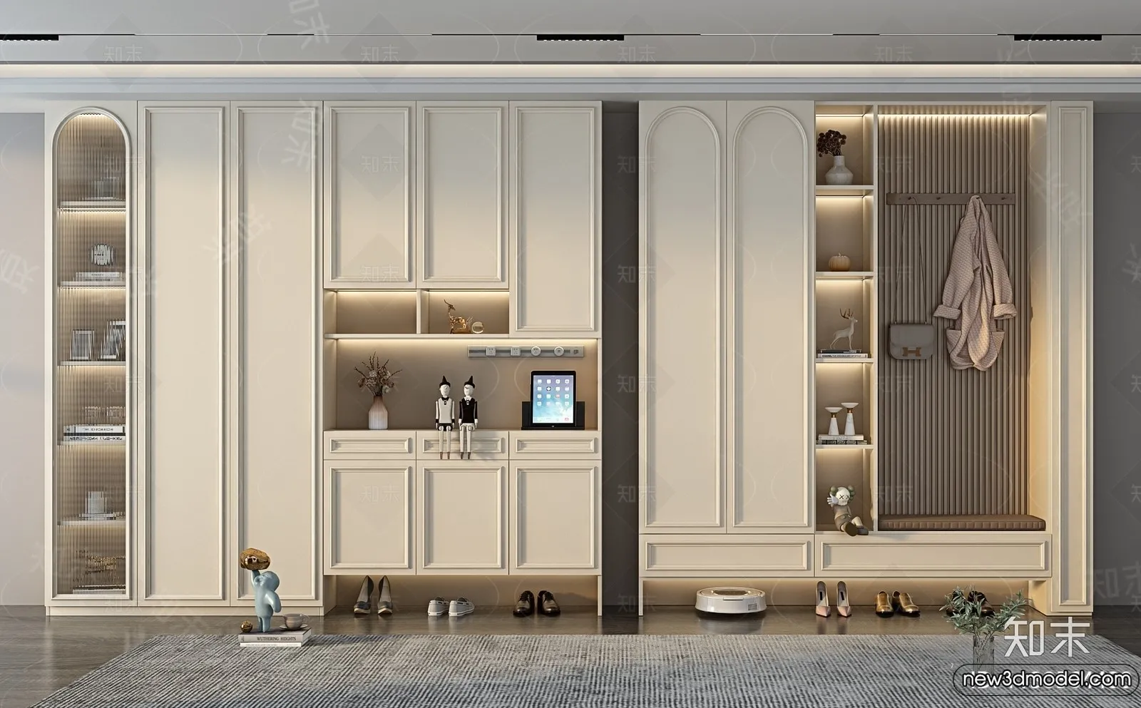 Shoe Cabinet and Racks - 3D Models for Interior - 109