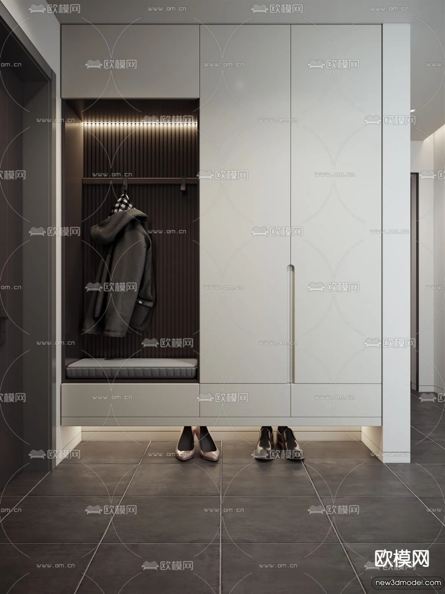 Shoe Cabinet and Racks - 3D Models for Interior - 110