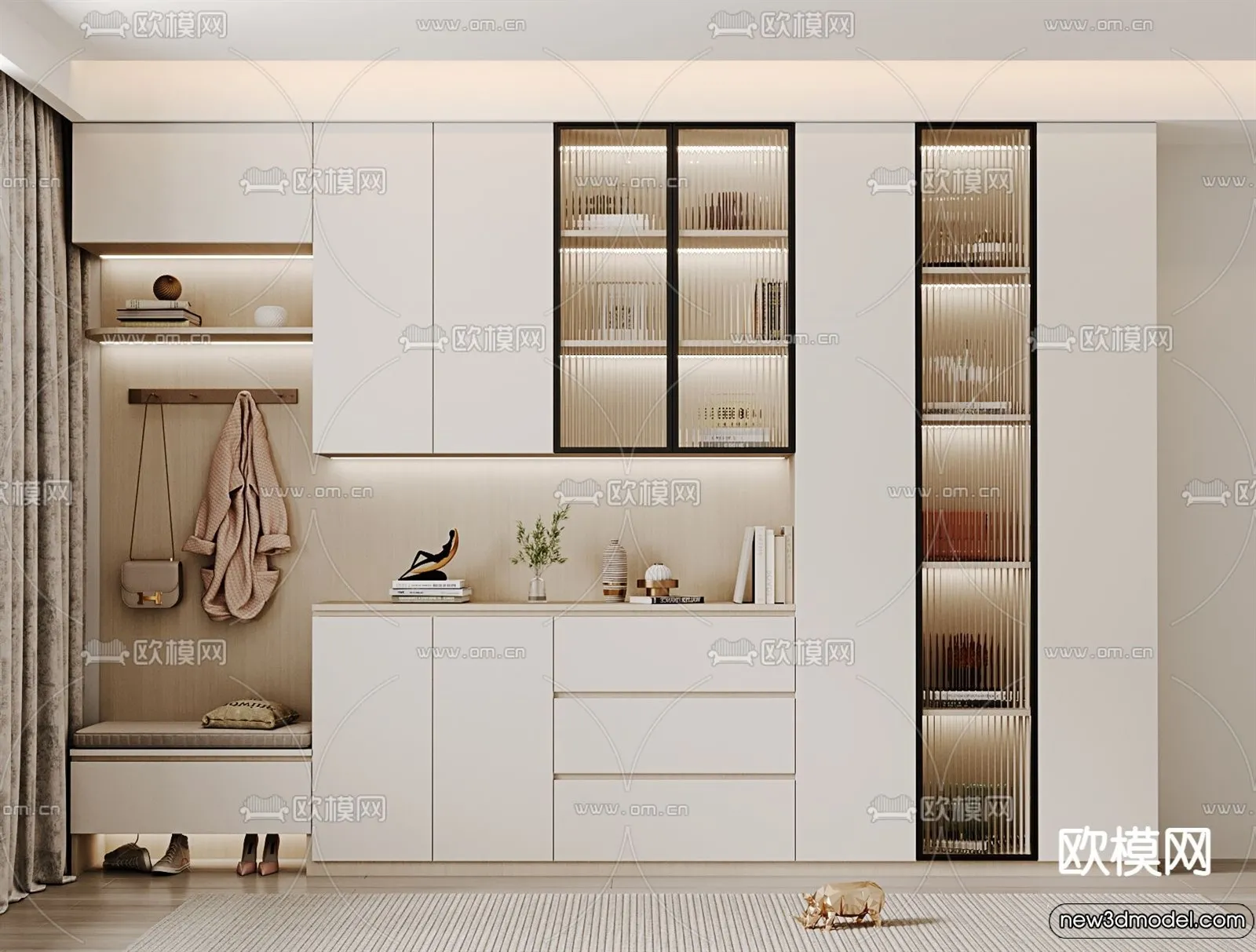 Shoe Cabinet and Racks - 3D Models for Interior - 111