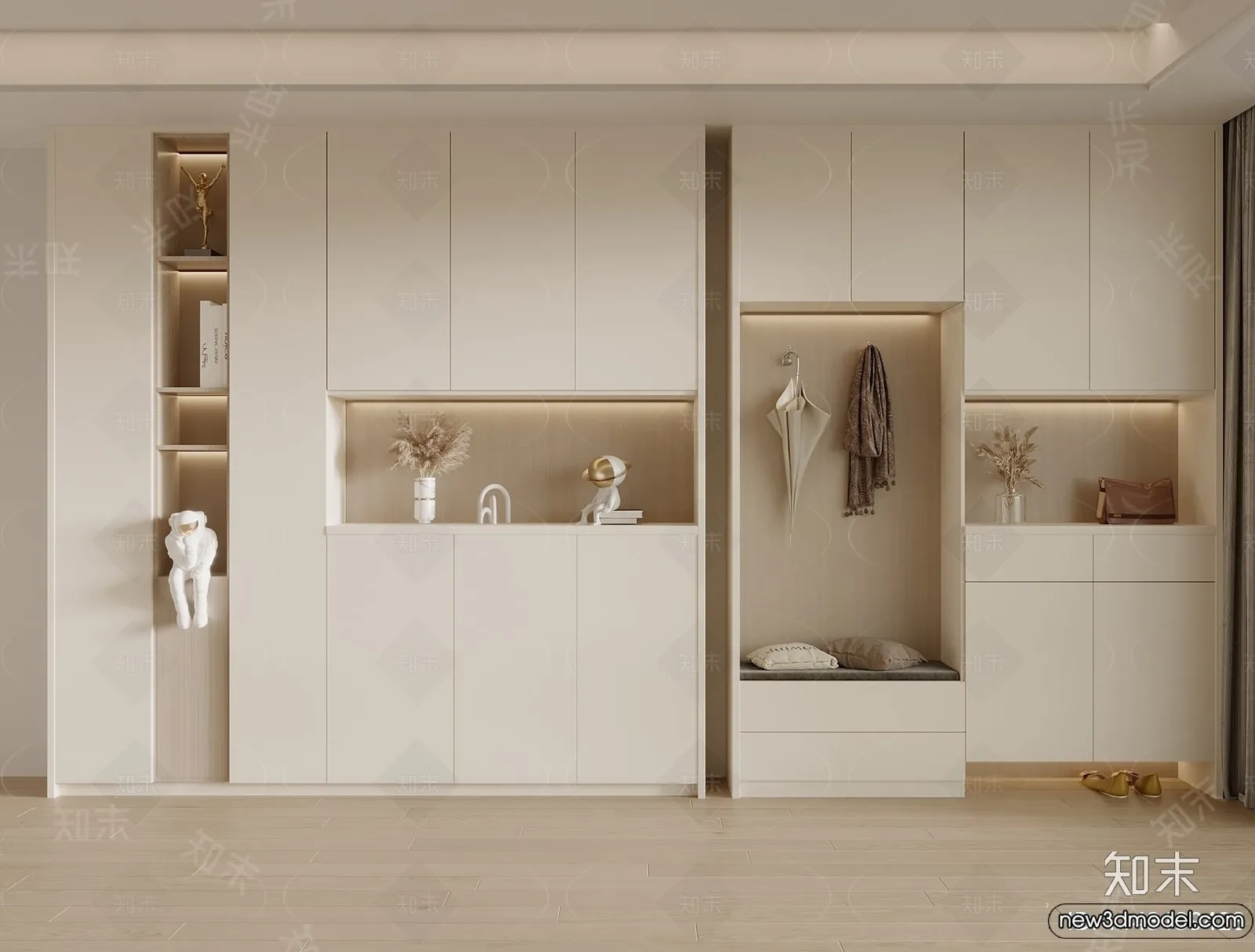 Shoe Cabinet and Racks - 3D Models for Interior - 112